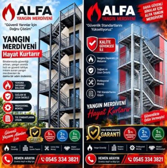 Makaralı Yangın Merdiveni Firması – Yangın Merdiveni İmalatı ve Montajı